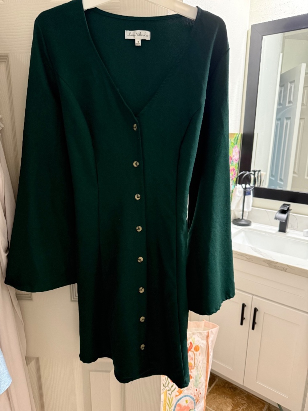 Dark green winter time short dress
